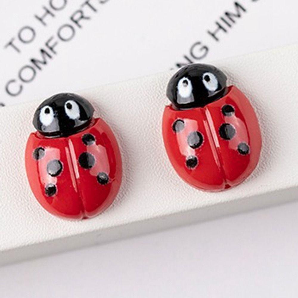 5pcs Handmade Resin Ladybug DIY Ladybug Miniatures Cartoon Memorial Gift