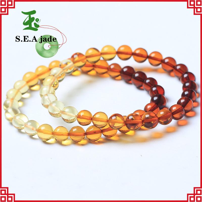 JMJM браслет с градиентным золотым янтарным кроваво-янтарным бусинами, браслет из пчелиного воска, радужного янтаря, модели для пары