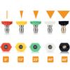 Set of 5 quick-connect nozzles for pressure washers (0°, 15°, 25°, 40°, 60°)