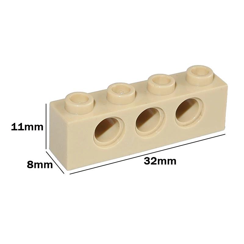 Кирпич 1x4 с 3 отверстиями MOC Технические Собираемые Частицы 3701 DIY Строительные Блоки Образовательная Игрушка для Детей