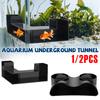 1/2 шт. Аквариумный подземный туннель Двухотверстный и L-образный дизайн Наблюдение за рыбами креветками Под пластиковый аквариум Декоративный аксессуар