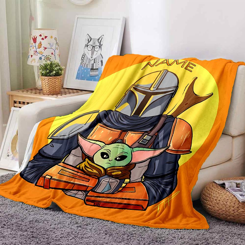 Customiz Name Personality Yoda Blanket Soft &Warm Sofa Office Bed Travel Lunch Break Blanket, Gift Suitable All Seasons
