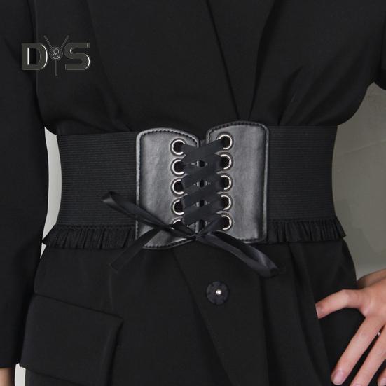 Корсетный пояс для женщин, завязывающийся на шнуровке, широкий эластичный пояс Waspie для платьев, аксессуар для костюма пирата на Хэллоуин