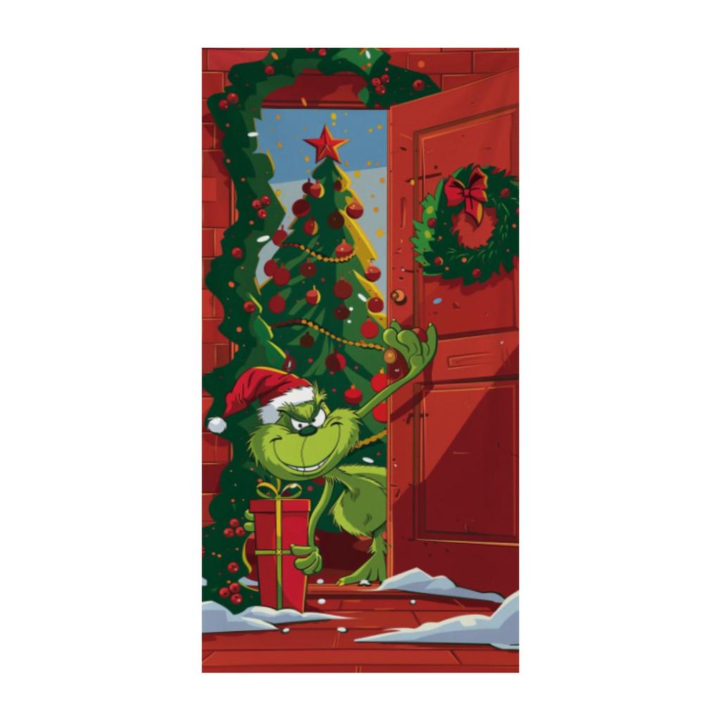 Christmas Door Width Polyester Cloth Christmas And New Year Decoration Christmas Door Curtain Christmas Decoration 180*90cm