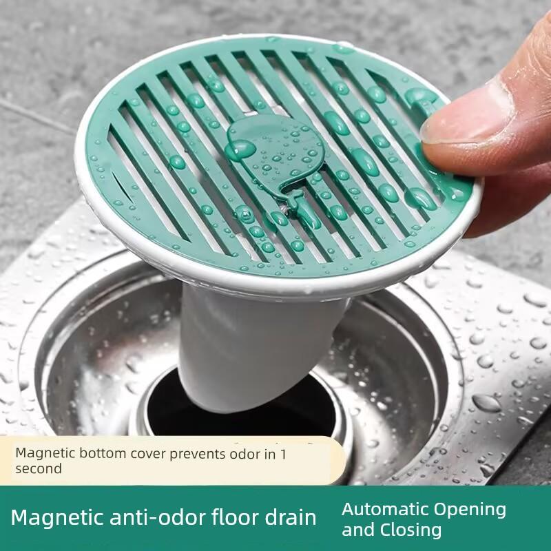Automatic Sewer Anti-Odor Water Stopper, Bathroom Floor Drain Anti-Odor Device, Anti-Odor Cover, Anti-Insect, Anti-Cockroach, Anti-Backflow