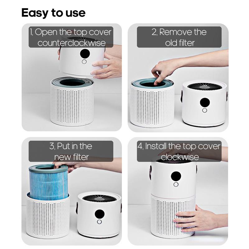 37 Вт Бытовой HEPA Очиститель воздуха Беспроводной Портативный Активированный уголь Очиститель воздуха Настольный PM2.5 Пыль Формальдегид Адсорбционное оборудование