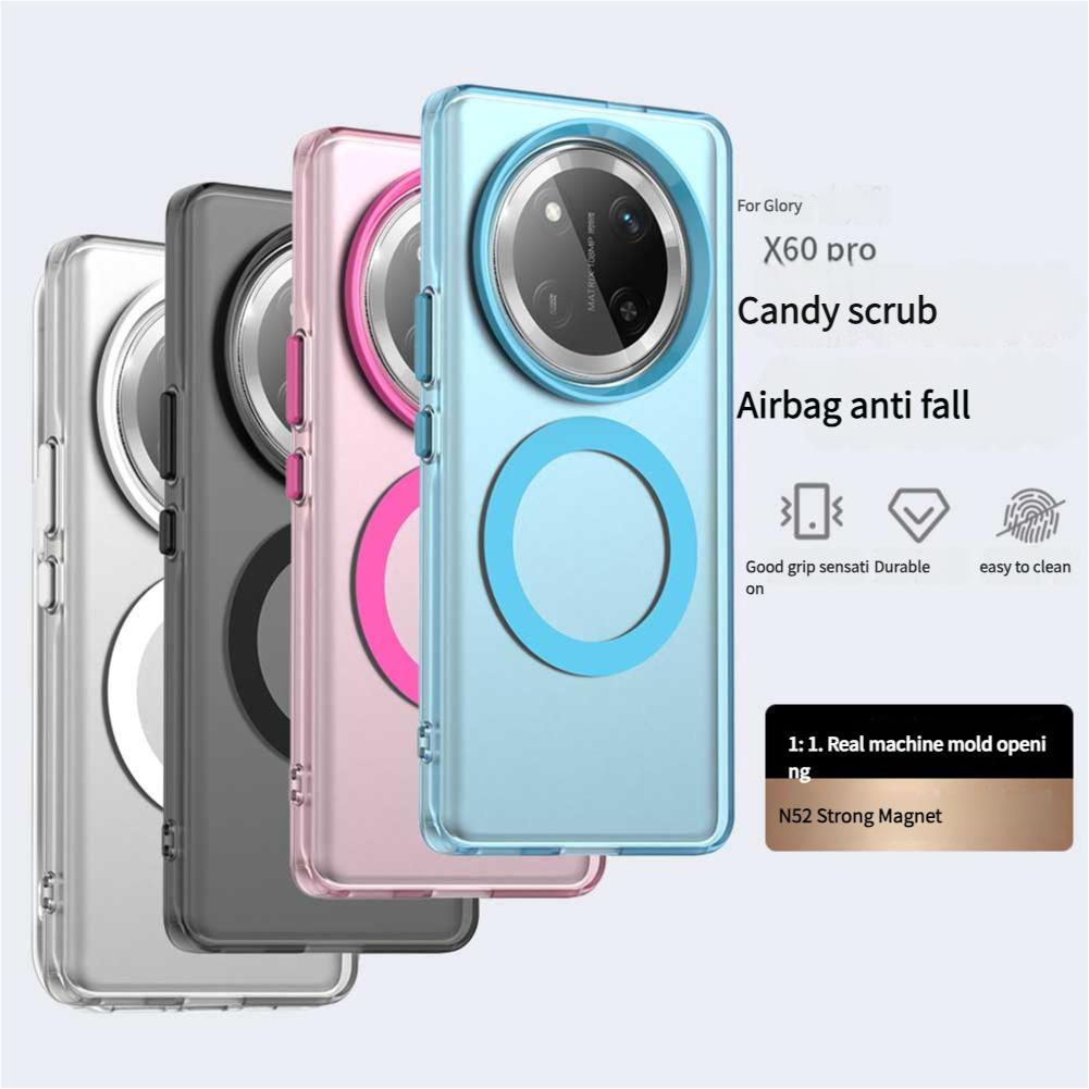 Матовый чехол Magsafe для телефона Honor X9c Magic7 Lite Магнитная беспроводная зарядка для Honor X60 X60 Pro Противоударная задняя крышка