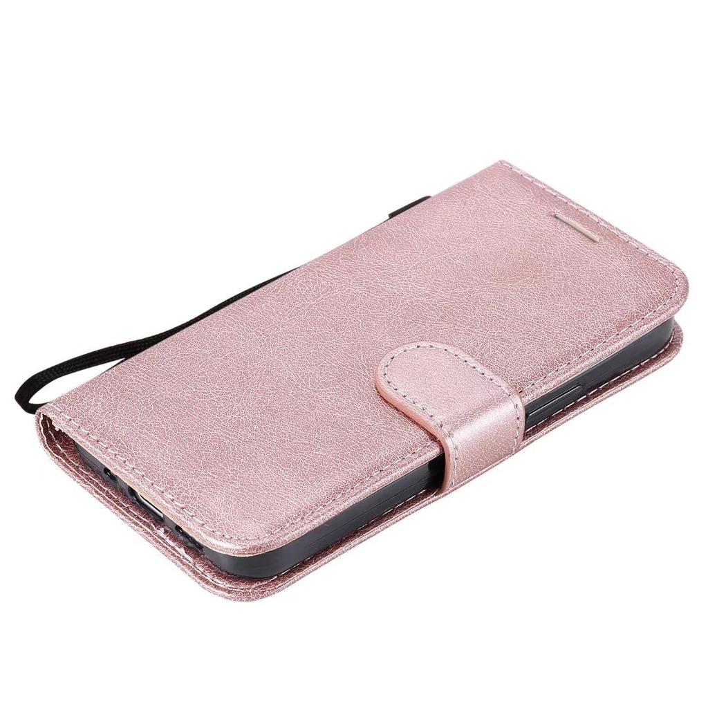 Suitable for iPhone14 mobile phone case, Honor x7B solid color leather pattern card wallet holder protective case, one plus 12.