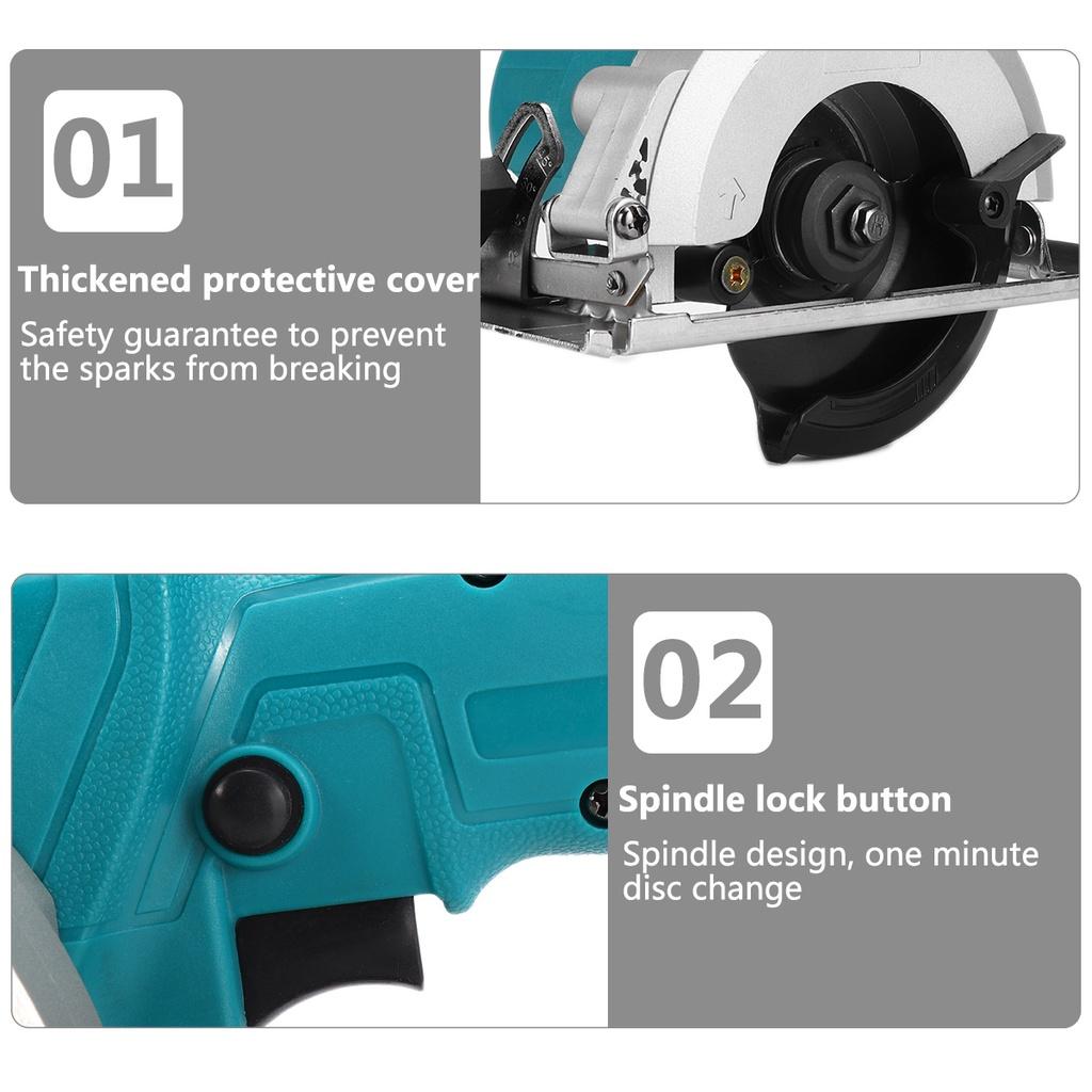 1800 Вт 10800 об/мин 125 мм Аккумуляторная электрическая циркулярная пила Электроинструменты Регулируемая машина для резки кривых для 18 В