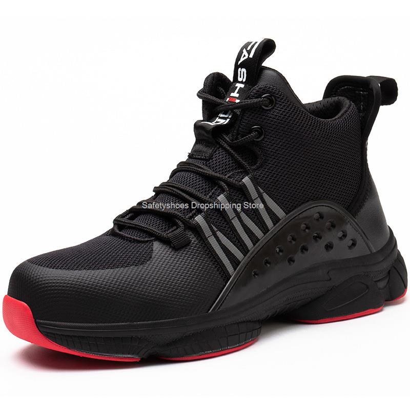 Fashion Light Safey Shoes Men Women Fashion Work Shoes Steel Toe Sneaker Puncture Proof Work Safety Boots For Man Security Boots Male