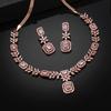 Dazzling Rose Gold Plated Designer Necklace Set For Women