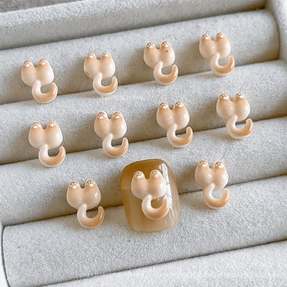 Cartoon Mini Cat Nail Art Charms Little Fish Series 3D Decorations Nail Decorations for Nail Art