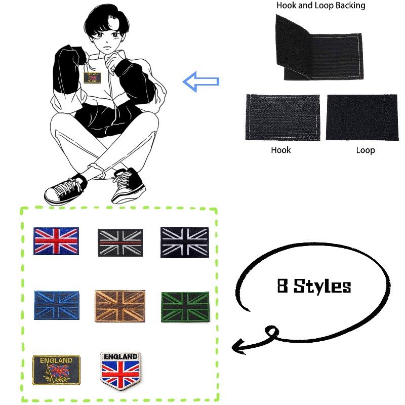 Уникальная и стильная вышитая нашивка с дизайном британского флага, размер 8*5 см