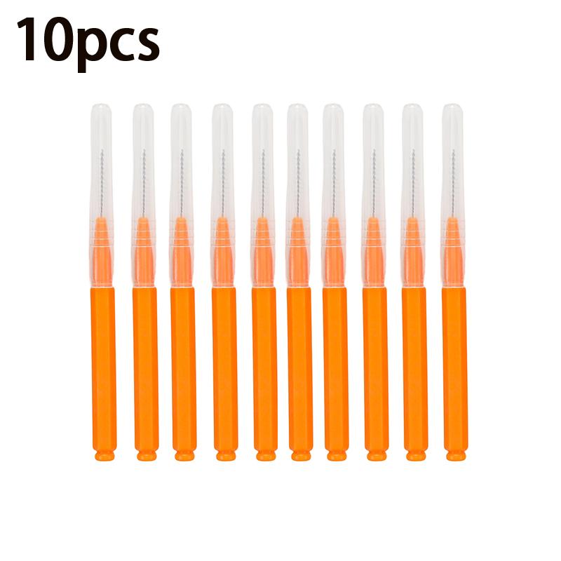 10 Piece Set Interdental Brushes for Tooth Gap Cleaning with Mascara Brushes for Multi Purpose Use in Beauty and Oral Health