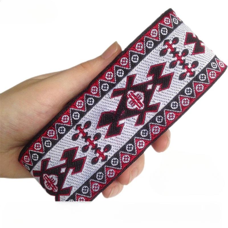 5cm Width 7Yard Vintage Ethnic Embroidery Style Ribbon DIY Clothes Bag Accessories Embroidered Applique Sewing Craft Fabric