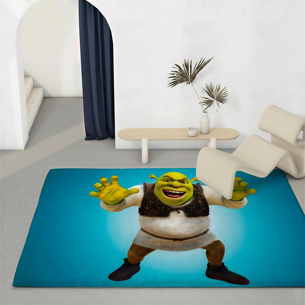 Classic Movie S-ShrekS Floor Mat Eco-Friendly Flannel Doormat Non-Slip Odorless Soft Short Plush Indoor Floor Rug