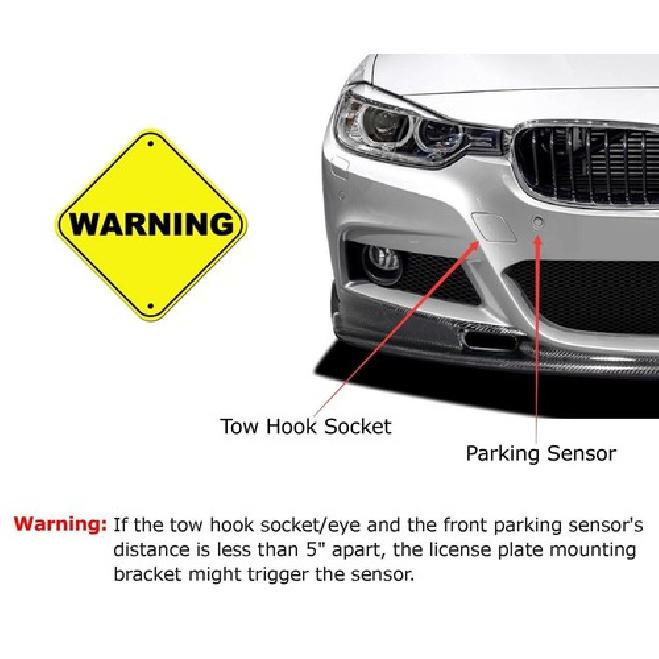 Front Bumper Tow Hook License Plate Bracket Adapter For 17-up Gen2 Chevy Cruze