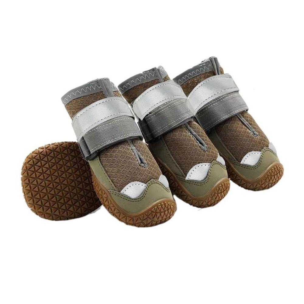 4pcs/set Wear Resistant Dog Paw Protector Breathable Dog Walking Boots for Outdoor Hiking