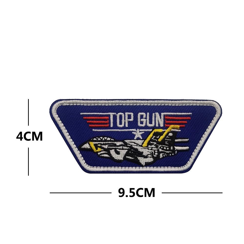 Тканевая нашивка с вышивкой самолета Top Gun, на липучке, повязка на руку для использования на открытом воздухе