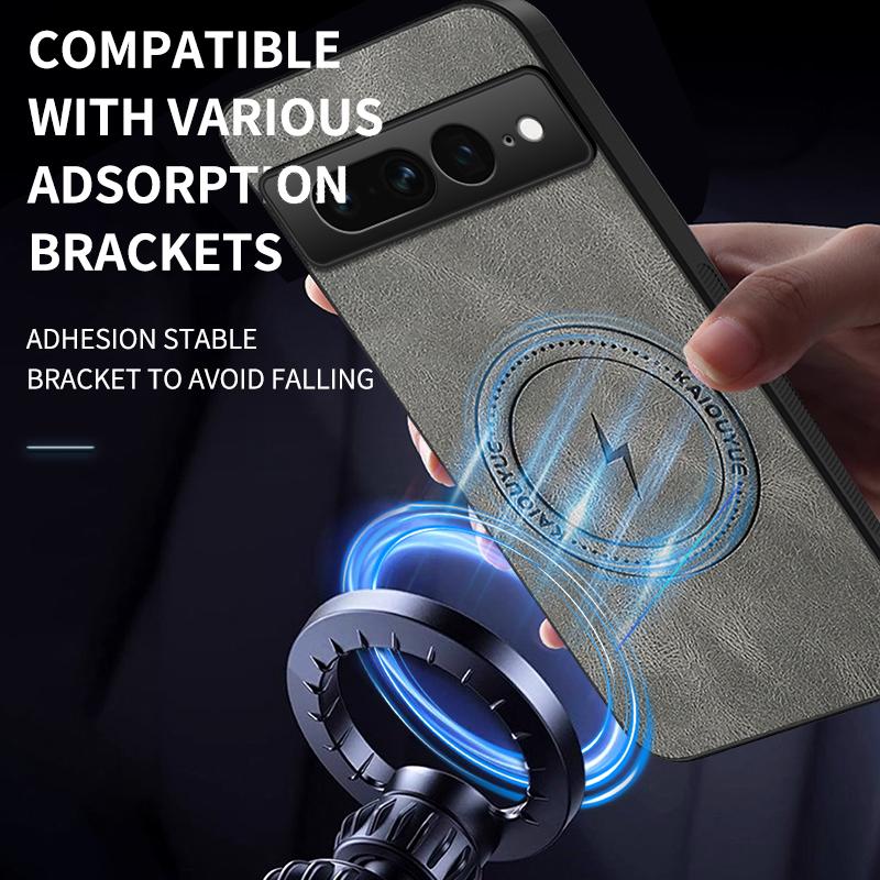 Роскошный кожаный чехол с магнитным креплением для Google Pixel 7 Pro, ударопрочная защитная крышка для мобильного телефона