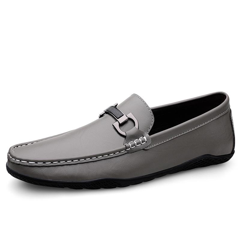 Fashion 2025 Luxury Brand Men's Leather Casual Shoes Massage Sole Loafers Minimalist Black Office Business Dress Shoes for Men's