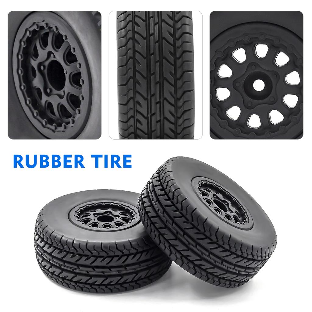 RC Crawler Rubber Tires RC Car Tires 4pcs 12mm Hex Replacement for 1/10 Traxxas Slash RC Short