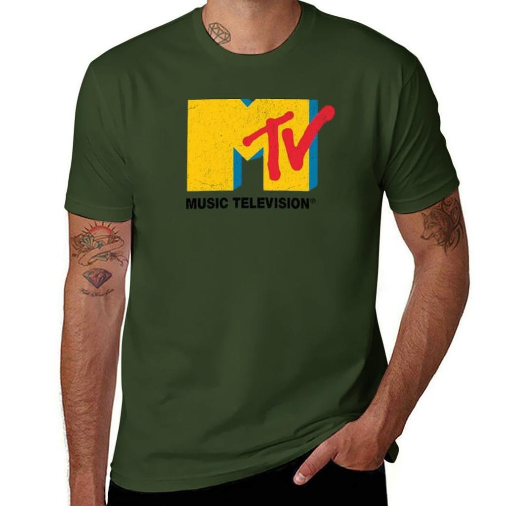 Футболка MTV с графическим принтом, забавные костюмы, блузка с животными, приталенные футболки для мальчиков и мужчин.