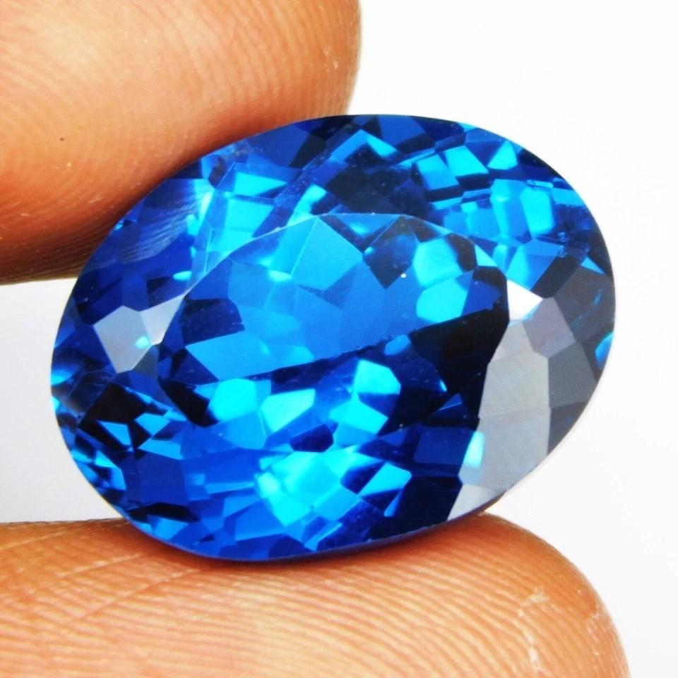 Natural Teal Sapphire 21.65 Ct Oval Flawless Stunning Loose Gemstone