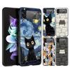 Чехол для телефона с принтом кошки для Samsung Galaxy Z Flip 3 4 5 Складной мобильный Черный корпус Для Samsung Z Flip3 Flip4 Flip5 ПК Жесткая крышка
