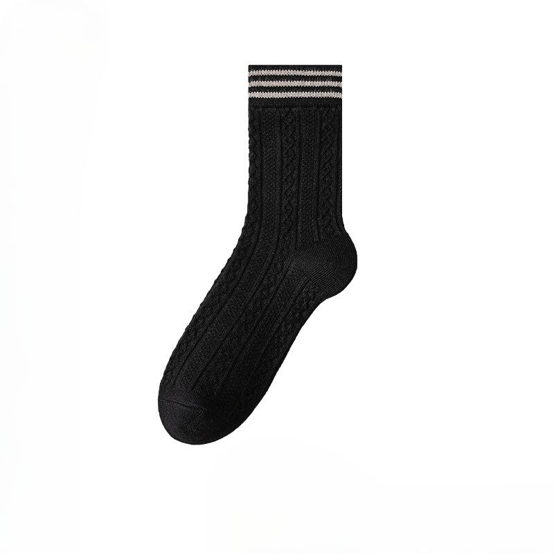 Женские осенне-зимние толстые теплые конопляные полосатые гольфы