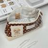 PU Leather Pen Bag Brown Pencil Pouch Waterproof Stationery Bag  School Office