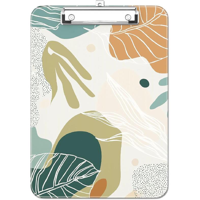 Plastic Cute Clipboard Low-Profile Metal Clip, A4 Letter Size 9 x 12.5 in, 8.5 x 11 Paper Clip Board for Teachers, Nurses, Classroom,Cute Black Cats