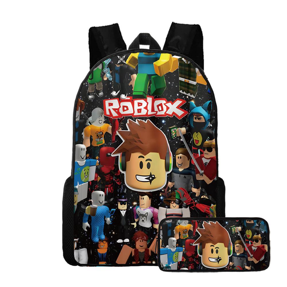 Двухсекционный набор Roblox, Школьная сумка для начальной и средней школы, Детский рюкзак, Рюкзак с мультяшным персонажем.