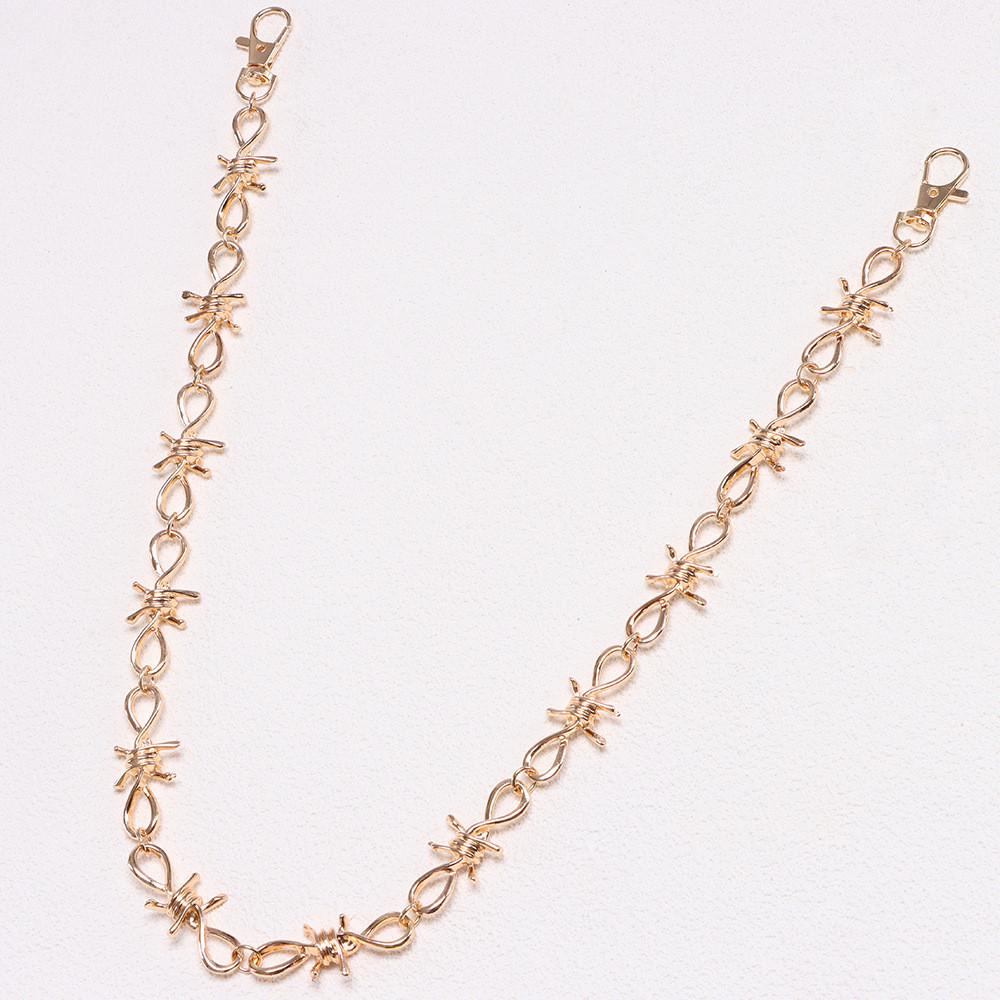 Punk Fashion Metal Waist Chain With Spikes For Adults Casual Hip Hop Wear