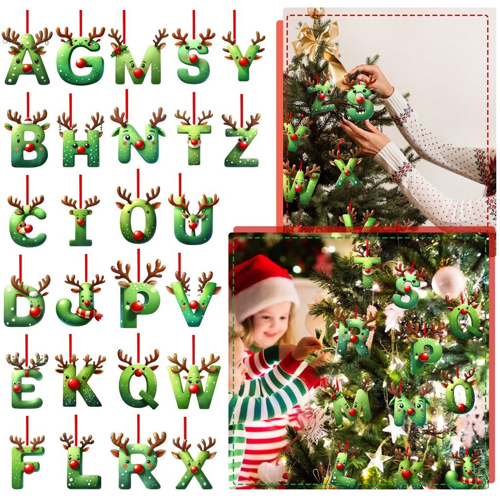 26 Letter,Christmas,Ornaments,Acrylic,1