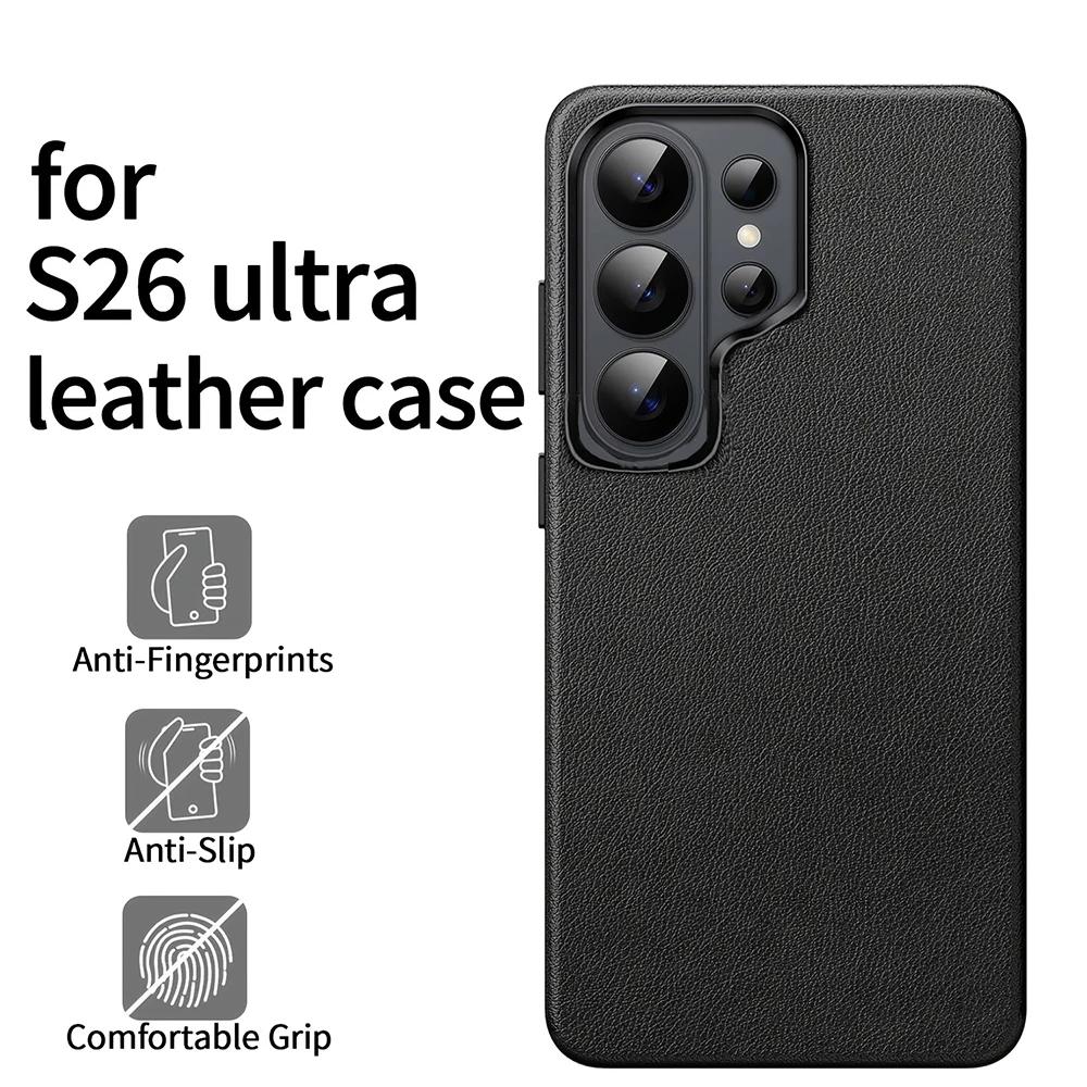 Кожаные чехлы HANNUO для Samsung Galaxy S26 Ultra Plus Чехол Матовый Полная Защита Чехол-оболочка Магнитный Защитник Роскошный Чехол для Телефона