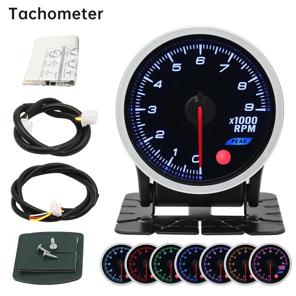 100% Car Accessories Auto Gauge 8 Color Voltmeter Oil Pressure Water Oil Temp EGT Exhaust Temp Turbo Boost Fuel Press Tachometer