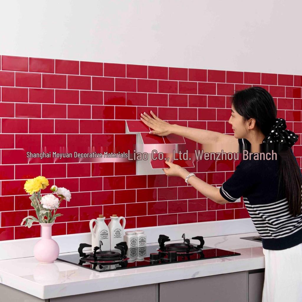 3D самоклеящиеся плиточные обои: Влаго-, масло- и водостойкая наклейка на стену для кухни