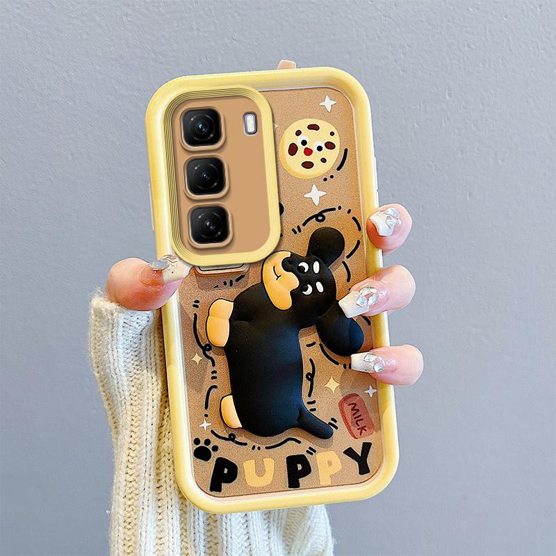 KEYSION Противоударный чехол для Infinix Hot 50 4G 5G со шнурком, силиконовый милый 3D чехол для телефона с мультяшной куклой для Infinix Hot 50 Pro 4G