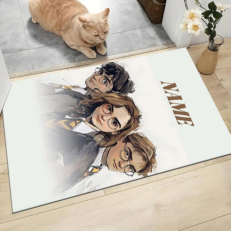 Custom Name "Magic School Adventure" Carpet Rug Customizable Soft Washable Anti-Slip Home Living Room Sofa Mats Personalized Rug. 090956