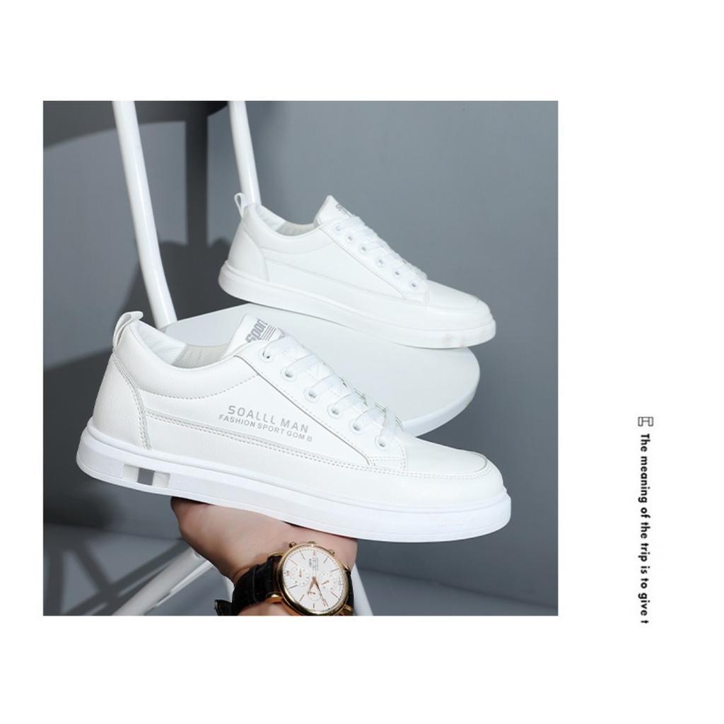 Мужские белые туфли с бортовыми туфлями, мужская обувь, трендовая повседневная обувь, корейская мода, одинарные туфли