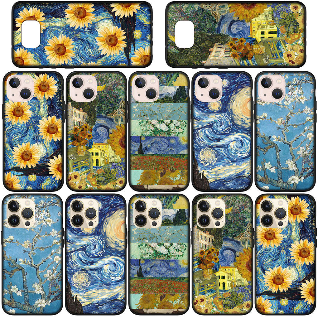 Чехол для телефона Samsung Galaxy S25 S24 S23 iPhone 16 15 Xiaomi Redmi Note 14 13 12 16E X 11 Pro Max OPPO Moto Huawei Design Van Gogh Starry Night Cover