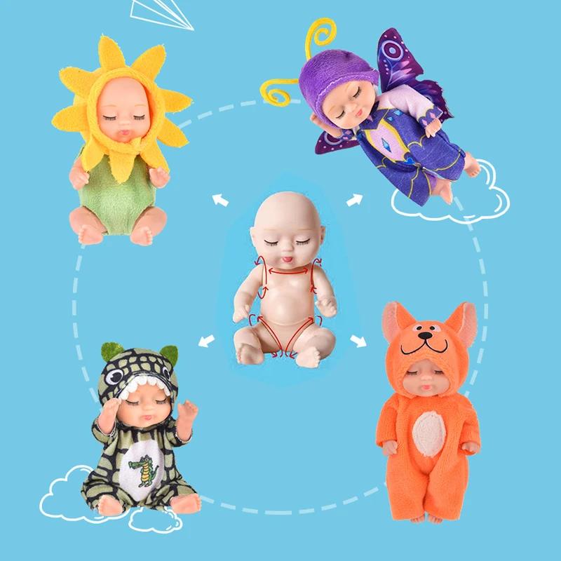 1 шт. Мини-набор для куклы Реборн Игрушка Симуляция Реборн Малышка Принцесса Милые спящие куклы Игрушка с одеждой Аксессуары Bebés Reborns
