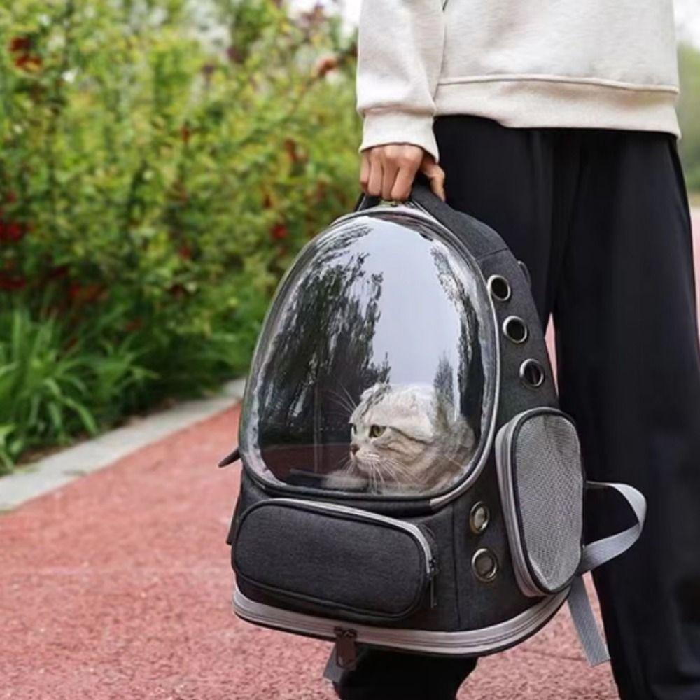 Transparent Pet Carrier Backpack Ventilated Pet Travel Bag Cat Carrying Bag Outdoor Use
