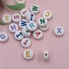 40 шт. 10 мм белые красочные буквы DIY свободные бусины для изготовления ювелирных изделий кулон ярких цветов ожерелье браслет