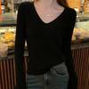 Элегантный женский свитер с V-образным вырезом – Облегающий крой, Подчеркивающая фигуру вязка для осени/зимы