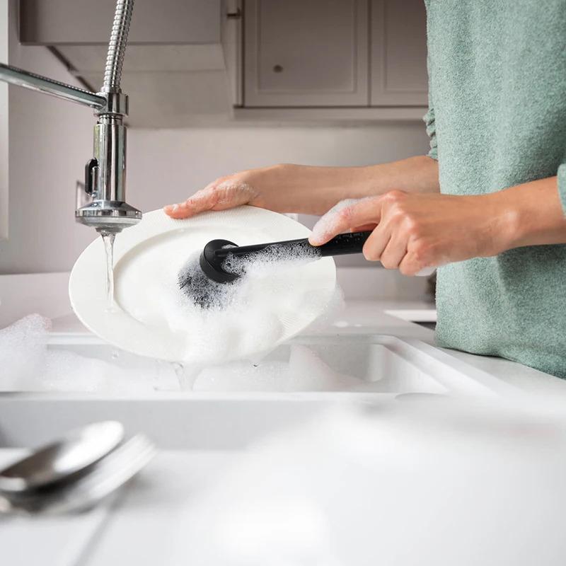 Диспенсер для кухонного мыла с держателем для губки (исключая губку), подходит для раковины, мыла для рук и средства для мытья посуды