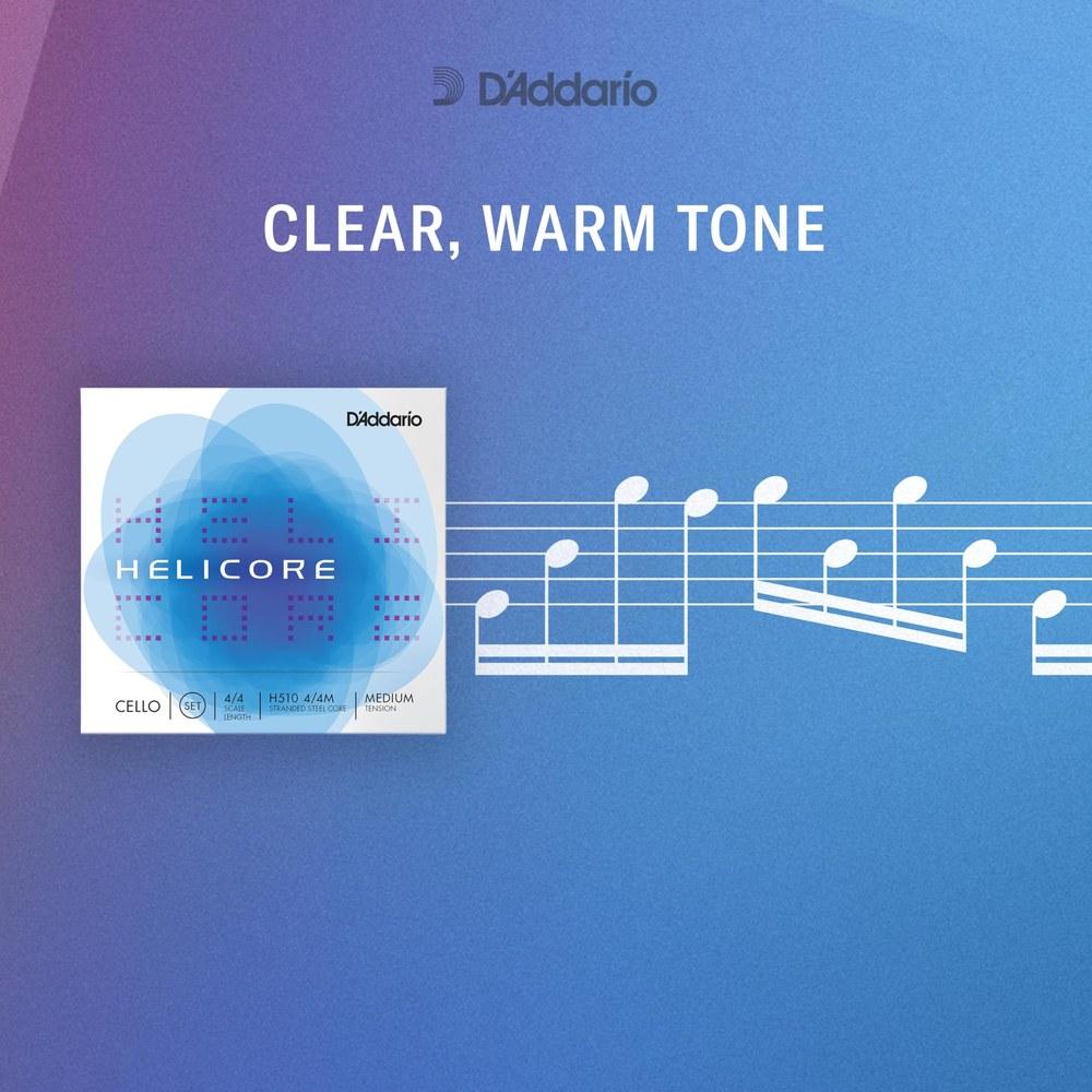Комплект струн для скрипки D'Addario Helicore H310 1/8M Среднее натяжение