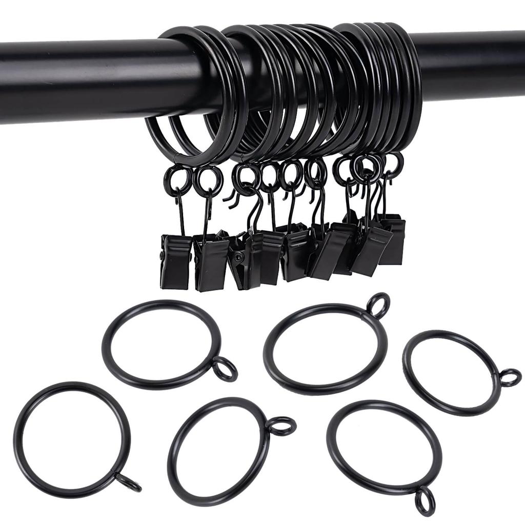 24 Черных Люверсных Кольца для Штор с Люверсами для Штор 32 мм Внутренние Металлические TXZWJZ Карнизы, Диаметр, Драпировка,