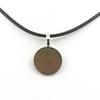 Stones and Minerals. Necklace Coin Denmark 5 Øre - Margrethe II Black Cord.